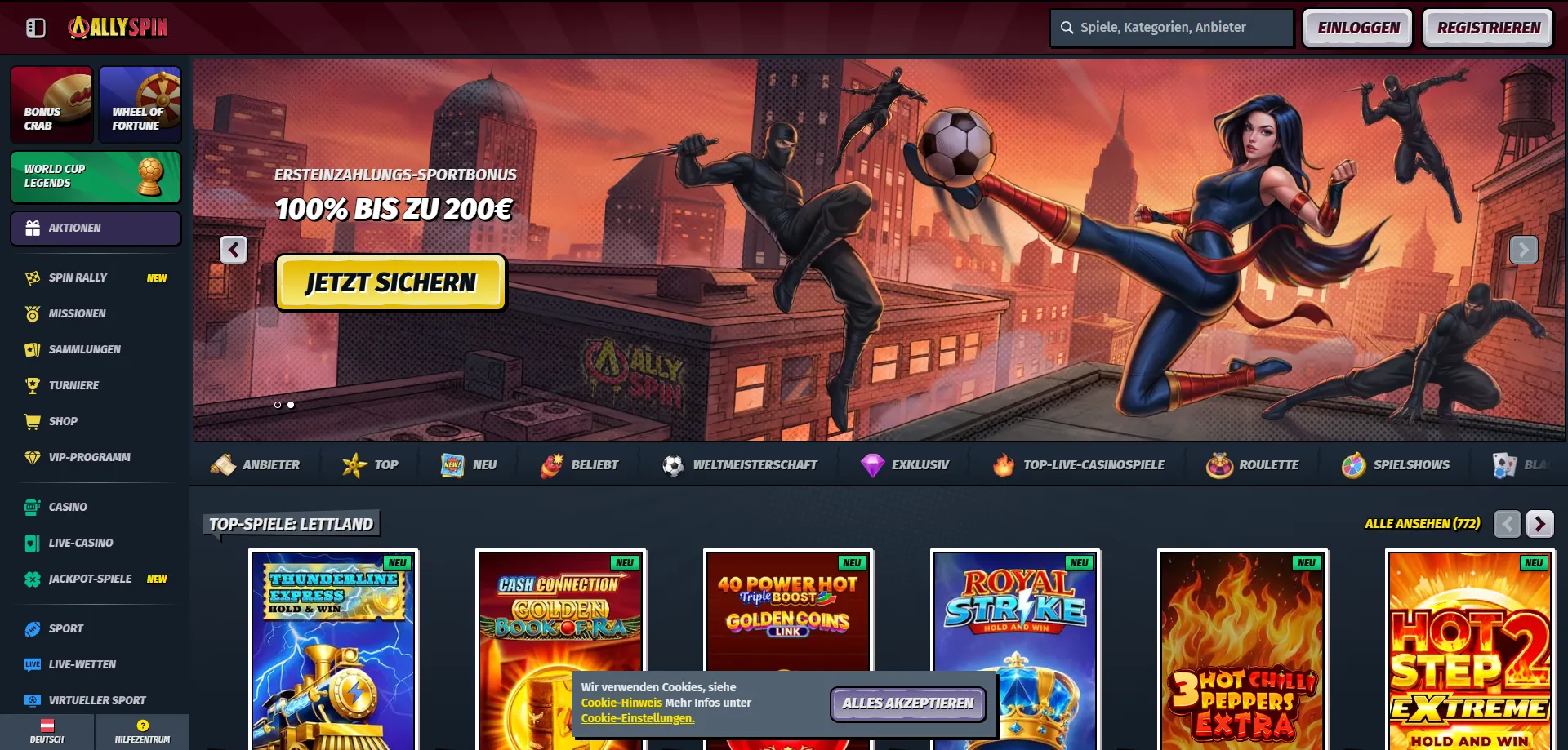 AllySpin Casino Österreich – Überblick der Spieleplattform 2026